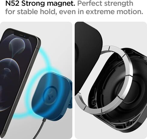 Spigen OneTap Pro (MagFit) مصمم للوحة أجهزة القياس والشاحن اللاسلكي MagSafe والزجاج الأمامي وشاشة السيارة المتوافقة مع iPhone 16 Pro Max و16 Pro و16 Plus و15 و14 و13 و12 in Saudi Arabia