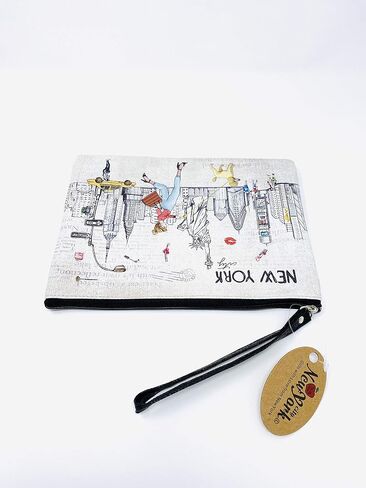 Girls & Women Large Fashion Cute New York Souvenir Zipper pouch Travel Cosmetic Bag Hand Bag Makeup Purse (JP-330133B) in Kuwait