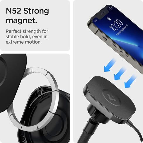 Spigen OneTap Pro (MagFit) مصمم لحامل أكواب الشاحن اللاسلكي MagSafe في السيارة متوافق مع iPhone 16 Pro Max و16 Pro و16 Plus و15 و14 و13 و12 in Saudi Arabia