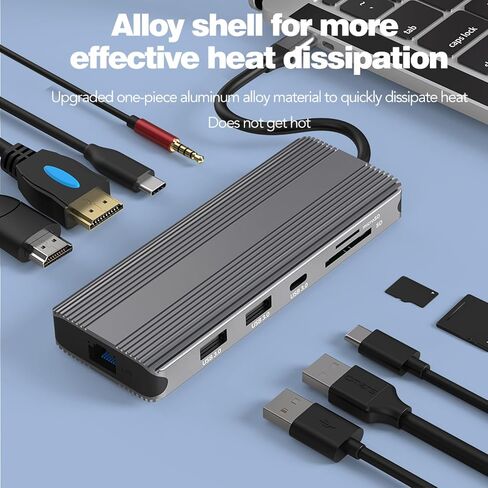 USB-C Docking Station 15-in-1, Docking Station 3 Monitors with HDMI/DP/VGA, Ethernet, USB, SD/TF, Jack, Laptop Docking for PS4, Xbox, Switch, iPhone and More(1501P) in Saudi Arabia