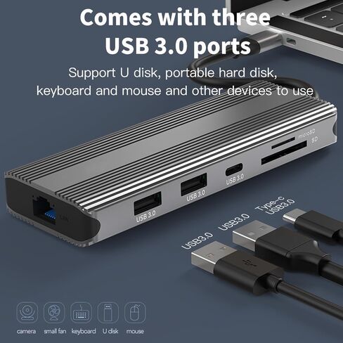 USB-C Docking Station 15-in-1, Docking Station 3 Monitors with HDMI/DP/VGA, Ethernet, USB, SD/TF, Jack, Laptop Docking for PS4, Xbox, Switch, iPhone and More(1501P) in Saudi Arabia