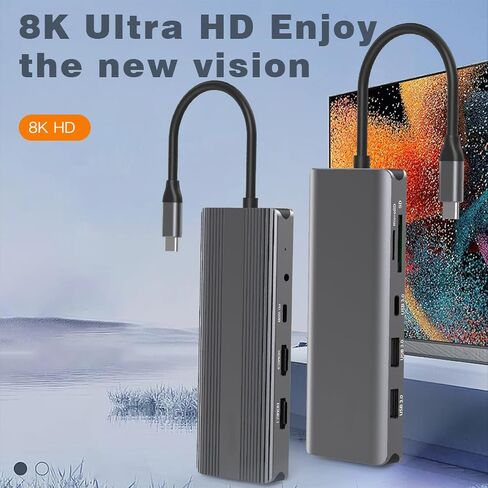 USB-C Docking Station 15-in-1, Docking Station 3 Monitors with HDMI/DP/VGA, Ethernet, USB, SD/TF, Jack, Laptop Docking for PS4, Xbox, Switch, iPhone and More(1501P) in Saudi Arabia