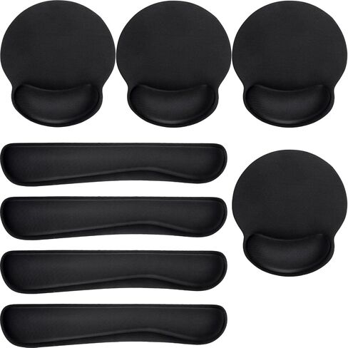 Yunsailing 8 Pcs Ergonomic Mouse Pad and Keyboard with Wrist Support Set Soft Smooth Gel Rest Comfortable Memory Foam for Easy Typing Gaming Computer Laptop Office Home in Saudi Arabia