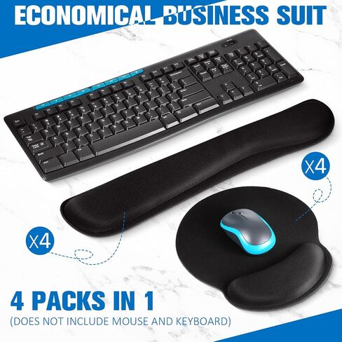 Yunsailing 8 Pcs Ergonomic Mouse Pad and Keyboard with Wrist Support Set Soft Smooth Gel Rest Comfortable Memory Foam for Easy Typing Gaming Computer Laptop Office Home in Saudi Arabia