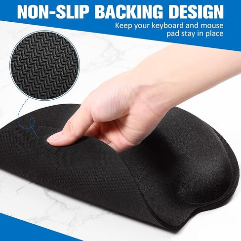 Yunsailing 8 Pcs Ergonomic Mouse Pad and Keyboard with Wrist Support Set Soft Smooth Gel Rest Comfortable Memory Foam for Easy Typing Gaming Computer Laptop Office Home in Saudi Arabia