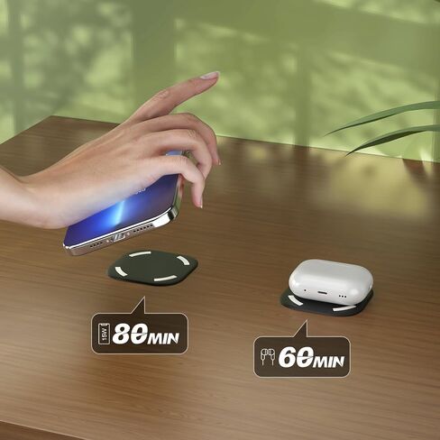 Magnetic Invisible Wireless Charger,30mm Under Desk Charger Mat, Furniture Table Nightstand Desktop Charging Station for iPhone 15/14/13/12/11//Samsung/LG/Google Pixel Desk Essentials in Saudi Arabia