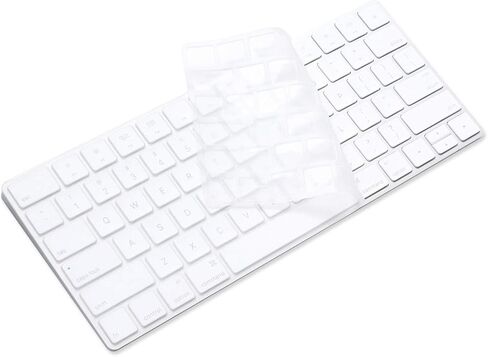 ProElife Ultra Thin Silicone Keyboard Protector Cover Skin for Apple Magic Keyboard & Magic Keyboard 2 (U.S Version, Model: MLA22L/A-A1644, Without Numeric Keypad) (Transparent) in Kuwait