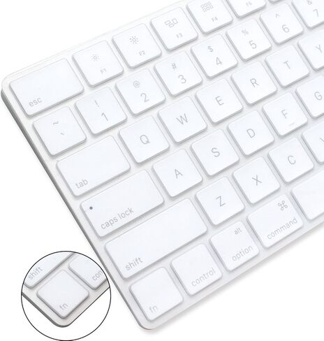 ProElife Ultra Thin Silicone Keyboard Protector Cover Skin for Apple Magic Keyboard & Magic Keyboard 2 (U.S Version, Model: MLA22L/A-A1644, Without Numeric Keypad) (Transparent) in Kuwait