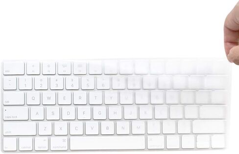 ProElife Ultra Thin Silicone Keyboard Protector Cover Skin for Apple Magic Keyboard & Magic Keyboard 2 (U.S Version, Model: MLA22L/A-A1644, Without Numeric Keypad) (Transparent) in Kuwait