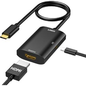 USB-C to HDMI Adapter with 100W PD Fast Charging, 4K@60Hz Type-C to HDMI Converter, Compatible with iPhone 15/iPad/iPad Pro/iPad mini/MacBook/MacBook Pro/MacBook Air/Windows/, HDCP Not Supported