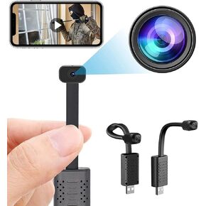 Smallest Wireless USB WiFi Camera,HD1080P Portable USB Camera,Baby Monitor,Nanny Cam with Video Recording Live Feed, with Night Vision,Motion Detection,Cloud Storage for Security with iOS Android APP
