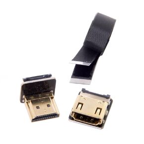 JSER CYFPV Down Angled 90 Degree HDMI Male to Female FPC Flat Cable for HDTV Multicopter Aerial Photography (0.2m)