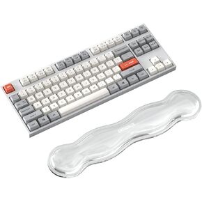 CASUCATTE-Clear Gel Wrist Rest for Keyboard - Super Non-Slip, Soft & Comfortable, Washable, Relieve Office or Gaming Wrist Pain
