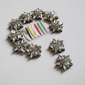 G-RUI 10pc/lot Glass Rhinestone Appliques for Clothes DIY sew on Star Patches Appliques Sewing Accessories (Purple)