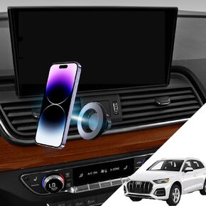 Portable Electronic Device Mount for Audi Q5/SQ5, Magnetic Phone Holder for 2018-present, 360° Rotate, Compatible with All Cell Phones
