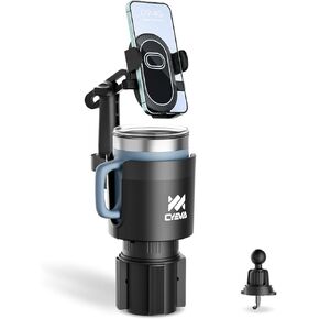 Cup Holder Phone Holder for Car, 2 in 1 Cupholder Phone Mount with Expandable Base, Cup Phone Holder Adapter for Vehicle with 360 Degree Rotating Arm, Compatible with 4-7" Smartphones