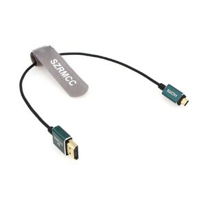 SZRMCC 8k Ultra Thin 2.5mm Micro HDMI to HDMI Cable Flex High Speed 4K@60Hz 2.1 HDMI Cable for Hero 7 Raspberry Pi4 Sony A6400 A6000 A7III Nikon B500 Yoga 3 (Gray, 75cm)