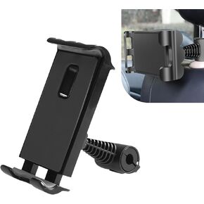 1 PC Car Headrest Tablet Holder for 4In to 11In iPad, 4.52In x 4.92In 360 Degree Rotation Waterproof ABS Cellphone Mount, Universal Snap-on Automotive Phone Headrest Holder (Black)