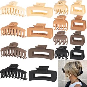 10 PCS 4.4" Large Hair Clips FDBJulyy Hair Clips for Girls,2 Styles 5 Colors 10 Pack Strong Hold Matte Claw Hair Clips for Women Thick Hair & Thin Hair, 90's Vintage Claw Clips