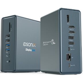 iDsonix DisplayLink Docking Station Dual Monitor, 15 in 1 USB C 3.0 Laptop Docking Station with 2 HDMI, Display 4K, 8 USB Ports, 100W PD, Ethernet, 3.5mm Audio, TF/SD for MacBook M1/M2, Windows