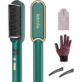 Hair Straightener Brush - Ionic Hair Straightener Comb with 3 Temperature Settings & LED Screen, 30s Fast Heating & Anti-Scald, Professional Women's Hairstyle Tools