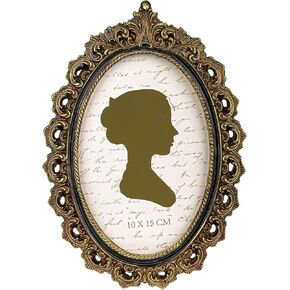 Sunlit Vintage Picture Frame 5x7 Inch, Oval Antique Photo Frames with Glass Front, Luxury Photo Display, Tabletop Wall Hanging, Gift Ideas