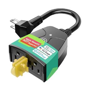 meross Outdoor Smart Plug, Outdoor Wi-Fi Outlet with 3 Sockets Independently Compatible with Alexa, Google Home and SmartThings, IP44 Waterproof, Voice & Remote Control,Timer, FCC and ETL Certified