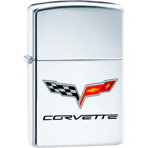 Zippo "Chevy Corvette" High Polish Chrome Lighter, 2028