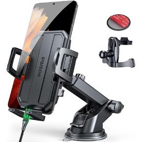 Car Phone Holder Mount, Strongest Suction Cell Phone Car Mount for Dashboard&Windshield&Vent Car Mount for iPhone and Android Phone