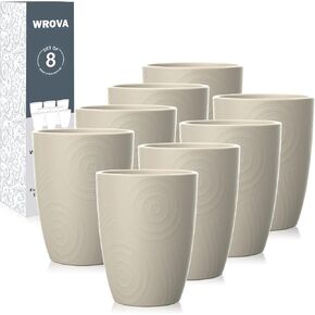 Wheat Straw Cups 8 PCS Good Alternative to Plastic Reusable Cups 12 oz Unbreakable Drinking Cup Reusable Dishwasher Safe Water Plastic Glasses Colorful