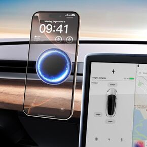LASFIT Tesla Phone Mount, Magnetic Phone Holder for Tesla Model 3(2017-2023) Model Y(2020-2024), Compatible with iPhone 16/15/14/13/12 and More, Model 3/Y Accessories