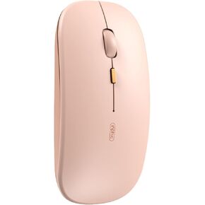 Bluetooth Mouse,Rechargeable Wireless Mouse(BT5.1 & 3.0) with Silent Click, 3-Level DPI Portable Mouse for Laptop, Computer(Pink)