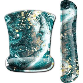 مجموعة دعم معصم لوحة المفاتيح ولوحة الماوس من KECC، قاعدة جل مطاطية غير قابلة للانزلاق، إسفنج ذاكرة مرتفع لسهولة الكتابة وتخفيف الألم، الكمبيوتر، الكمبيوتر المحمول، الألعاب، العمل (رخام زيتوني) in Kuwait