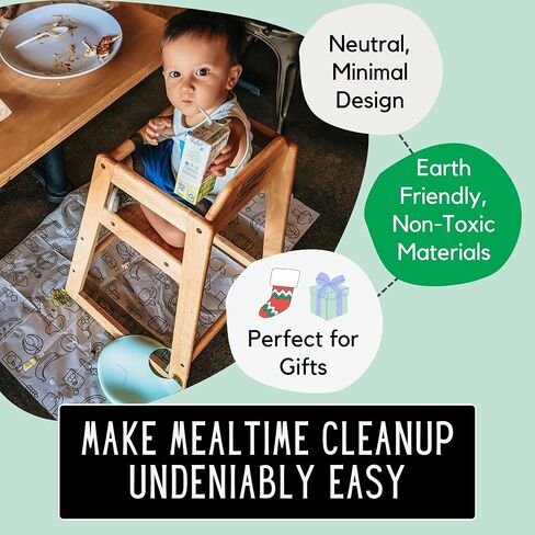 30 Pack | Disposable Splat Mats | Biodegradable + Compostable | THEO'S MATS | Under Highchair Splat Mat for Floor | Baby Led Weaning Supplies | (THEO001) in Saudi Arabia
