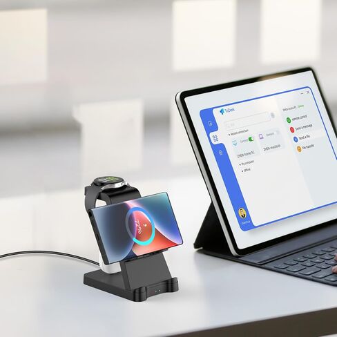 3 in 1 Charging Station for Samsung, Wireless Fast Charging Station for Samsung S23 S22 S21 Ultra Note20 10 Z Flip Z Fold, Charger Dock with Stand for Galaxy Buds and Galaxy Watch 5 Pro 4 3 (Black) in Saudi Arabia