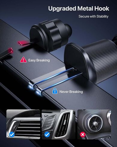 يناسب حامل السيارة MagSafe، [أقوى مغناطيس مطور لعام 2024] حامل هاتف مغناطيسي للسيارة، حامل هاتف مغناطيسي حر اليدين بفتحة تهوية للسيارة يناسب iPhone16 15 14 13 12 Pro Max Plus MagSafe in Kuwait