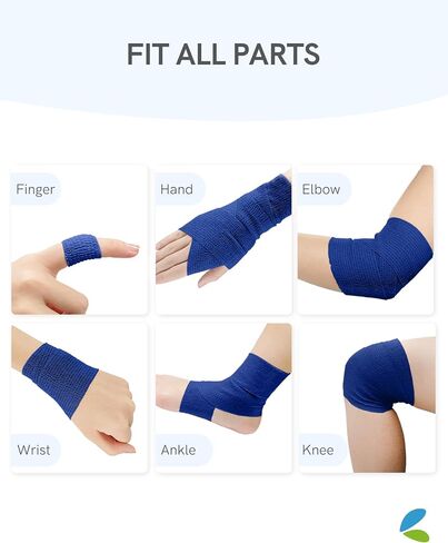 FriCARE Latex Free Self Adhesive Bandage, Green Athletic Wrist Spat Tape, First Aid Supplies Medical Tape Self-Adherent Cohesive Bandages, Non-Woven Elastic Vet Wrap Fluorescent 6 Rolls 2" x 5 Yards in Kuwait