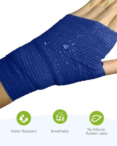 FriCARE Latex Free Self Adhesive Bandage, Green Athletic Wrist Spat Tape, First Aid Supplies Medical Tape Self-Adherent Cohesive Bandages, Non-Woven Elastic Vet Wrap Fluorescent 6 Rolls 2" x 5 Yards in Kuwait