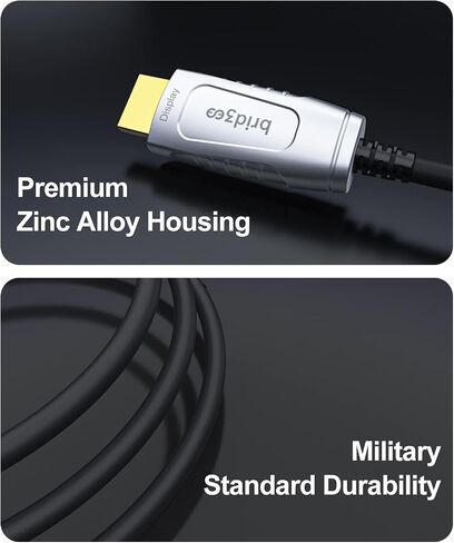 BRIDGEE Fiber Optic HDMI 2.1 Cable (10ft),Ultra High Speed AOC Supports 48Gbps 8K@60Hz 4K@120Hz Dynamic HDR 10, eARC, HDCP2.2, 4:4:4 in Saudi Arabia