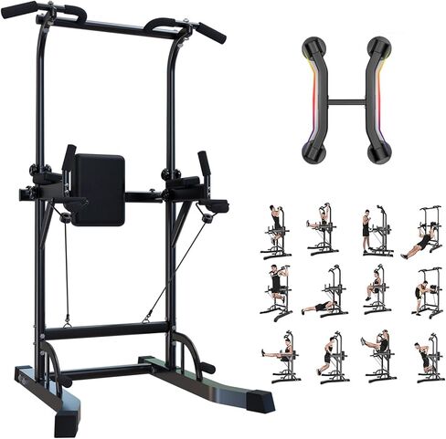 محطة سحب برج الطاقة، برج سحب لأعلى، برج تمرين قابل للتعديل، محطة سحب لأعلى، قضيب برج للمنزل، صالة الألعاب الرياضية، معدات اللياقة البدنية لتدريب القوة متعددة الوظائف in Kuwait