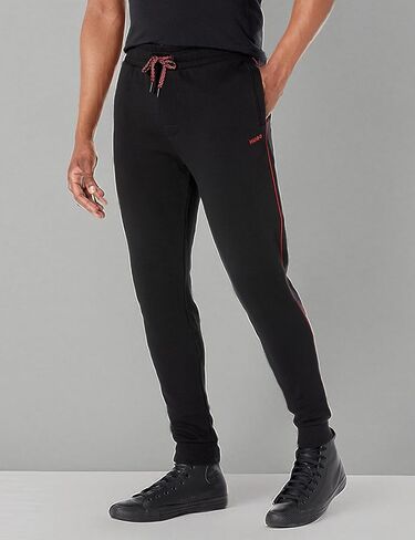HUGO Men's Plaid Detail Cotton Joggers in Saudi Arabia
