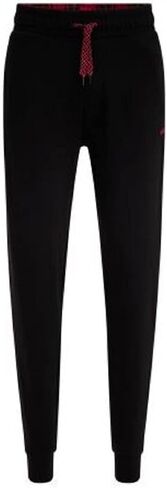 HUGO Men's Plaid Detail Cotton Joggers in Saudi Arabia