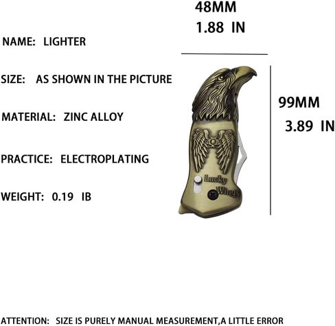 Eagle Lighter, Creative Eagle-Shaped Butane Torch Lighter, Smooth Hand, Red Flame Lighter, Refillable Windproof Lighter, Soft Flame Metal Lighter. (No Gas) (Copper) in Saudi Arabia