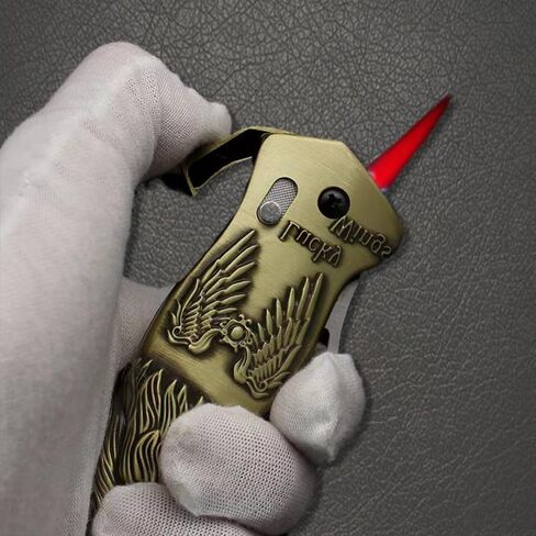 Eagle Lighter, Creative Eagle-Shaped Butane Torch Lighter, Smooth Hand, Red Flame Lighter, Refillable Windproof Lighter, Soft Flame Metal Lighter. (No Gas) (Copper) in Saudi Arabia