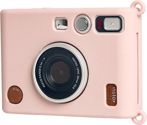 Silicone Case & Tempered Glass Screen Protector & PET Lens Flim For Fujifilm Instax Mini Evo，Accessories for Fuji Instax Mini Evo，No Camera-White in Saudi Arabia