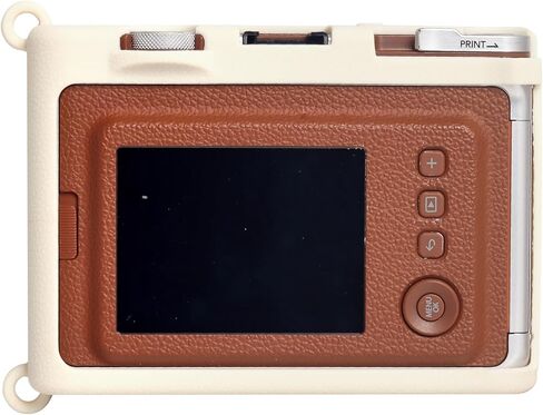 Silicone Case & Tempered Glass Screen Protector & PET Lens Flim For Fujifilm Instax Mini Evo，Accessories for Fuji Instax Mini Evo，No Camera-White in Kuwait