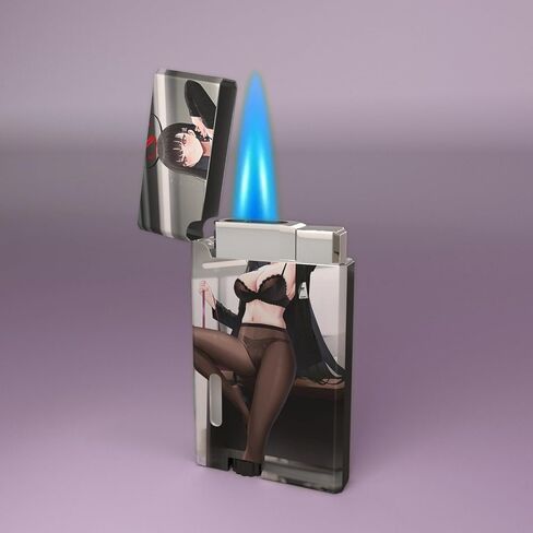 Anime Girl Butane Lighter, Fun Jet Torch Lighters Cool,Refillable and Adjustable, Jet Torch Flame Windproof Lighters,BBQ Candles Kitchen,No Gas (G3) in Saudi Arabia