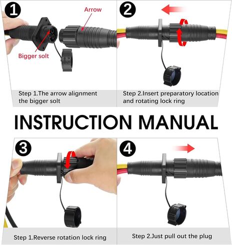 قابس محرك التصيد لمين كوتا، قابس محرك التصيد 80 أمبير ومقبس لـ 2 أو 3 أسلاك لنظام 12-48 فولت، موصل طاقة كهربائي للقوارب البحرية مزدوج متين وشديد التحمل مع سلك قياس 6 سلكي مسبقًا in Kuwait