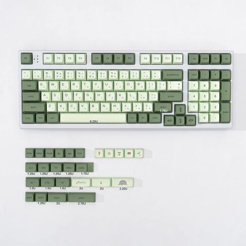 mintcaps PBT Japanese Keycaps Matcha Green XDA Profile Cute Keycaps Set 124 Keys Custom Dye-Sub Keyboard Keycaps for Cherry Gateron MX Switches Mechanical Keyboards in Kuwait