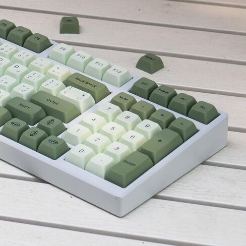 mintcaps PBT Japanese Keycaps Matcha Green XDA Profile Cute Keycaps Set 124 Keys Custom Dye-Sub Keyboard Keycaps for Cherry Gateron MX Switches Mechanical Keyboards in Kuwait